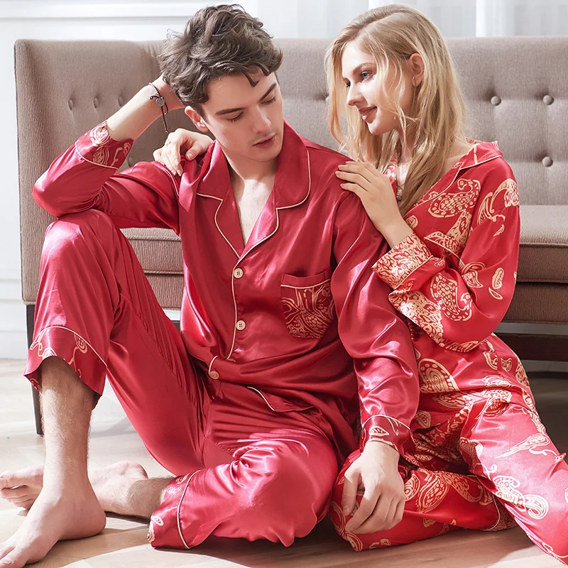 CherLemon пара свадебных пижам Премиум атласное шелковое пижамный комплект женские