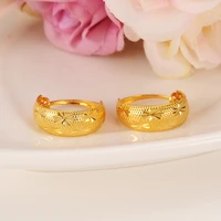 bangrui scrub womens round earrings 24k gold color middle earring for mens girls boys fashion kids children jewelry
