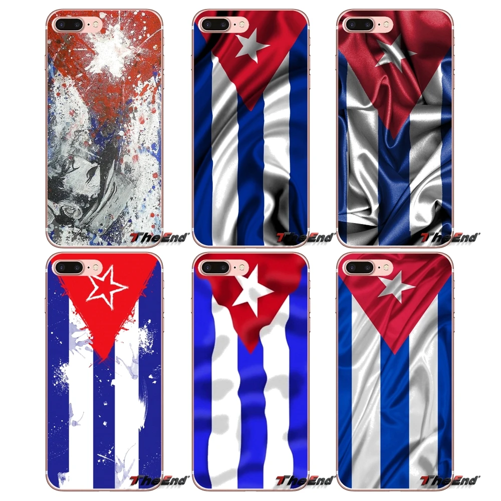 Мягкий чехол для iPhone X 4 4S 5 5S 5C SE 6 6S 7 8 Plus Samsung Galaxy J1 J3 J5 J7 A3 A5 2016 2017 кубинский флаг Куба