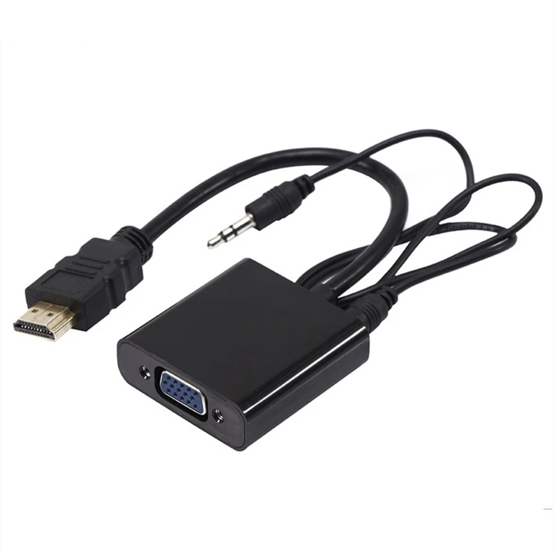 Ранкман HDMI в VGA адаптер конвертер с аудио линия питания HDMI VGA кабель 1080P для ПК ноутбук DVD ТВ Проектор Монитор