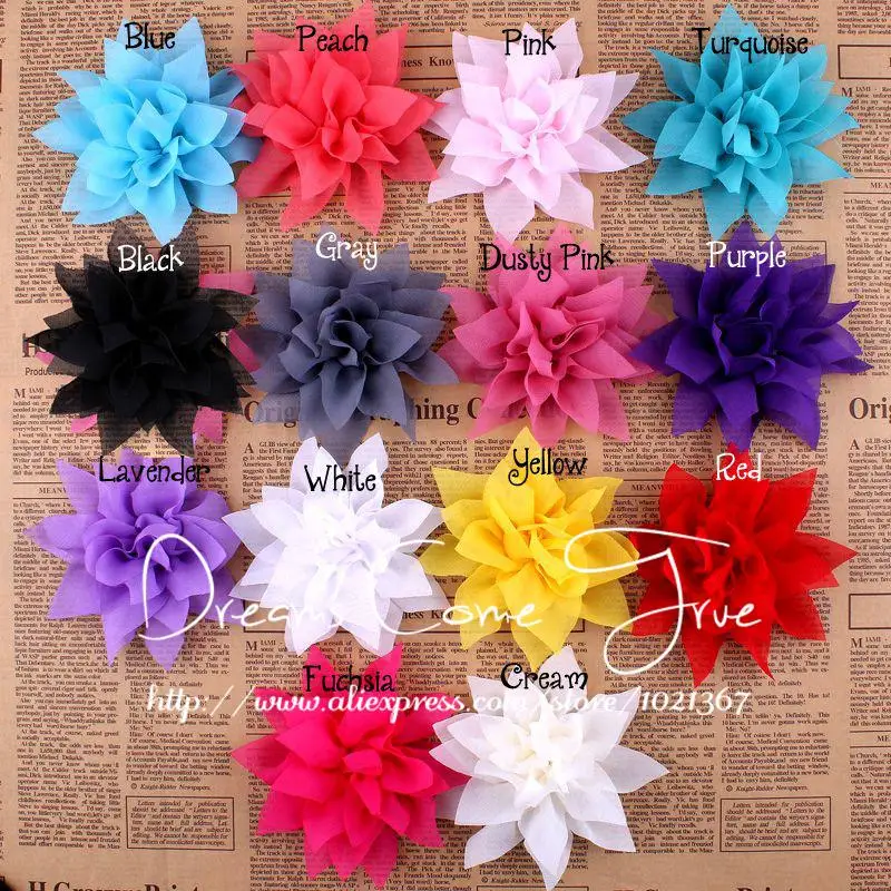 Повязка на голову с цветком лотоса для девочек 50 шт./лот 4 дюйма 14 цветов|flowers