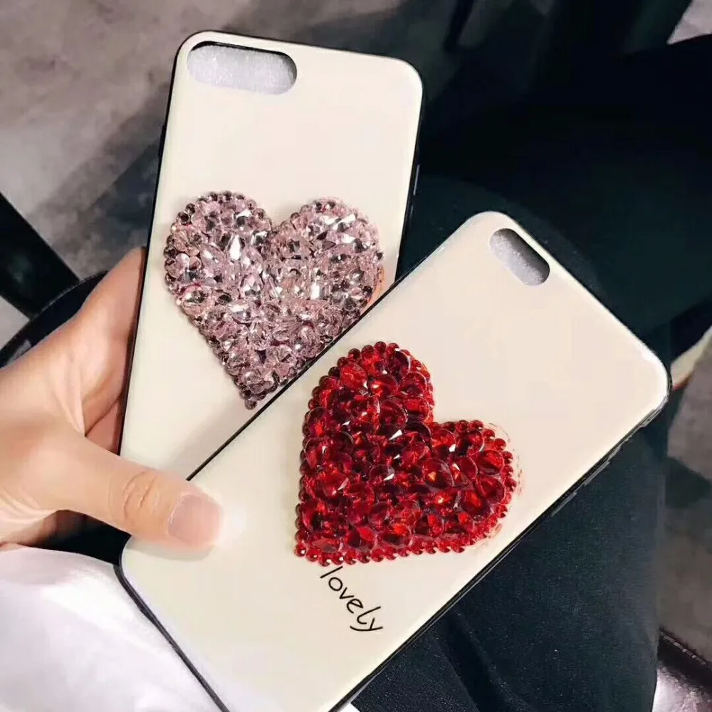 Роскошный DIY Алмазное сердце Blu-Ray чехол для телефона для samsung galaxy S10 Plus s8 s9 note8 note9 s9plus чехол s8plus чехол