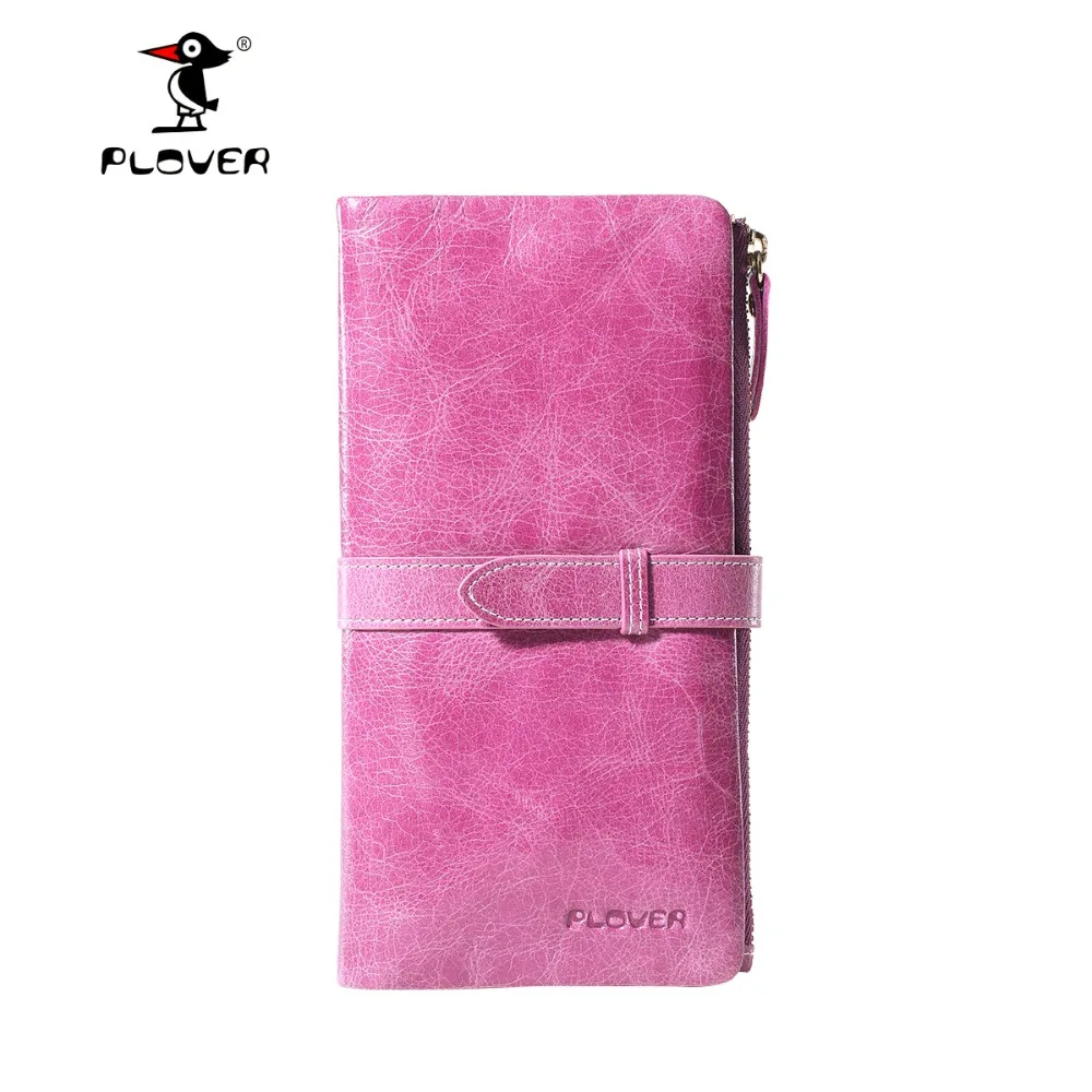 Известный Бренд Дизайнер Plover Марка Женщины Кожаный Бумажник Розовый Твердые