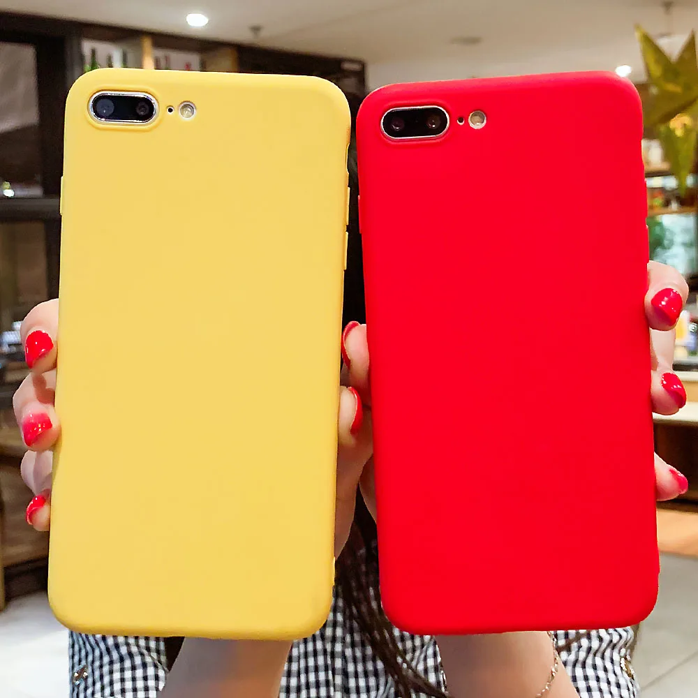 Силиконовый чехол для iPhone 5 5S SE 6 S 7 8 Plus Чехлы ТПУ карамельного цвета крышка X XR Xs