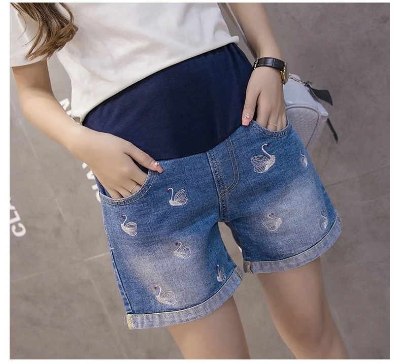 2018 летние джинсовые для беременных шорты женская одежда Беременность из хлопка