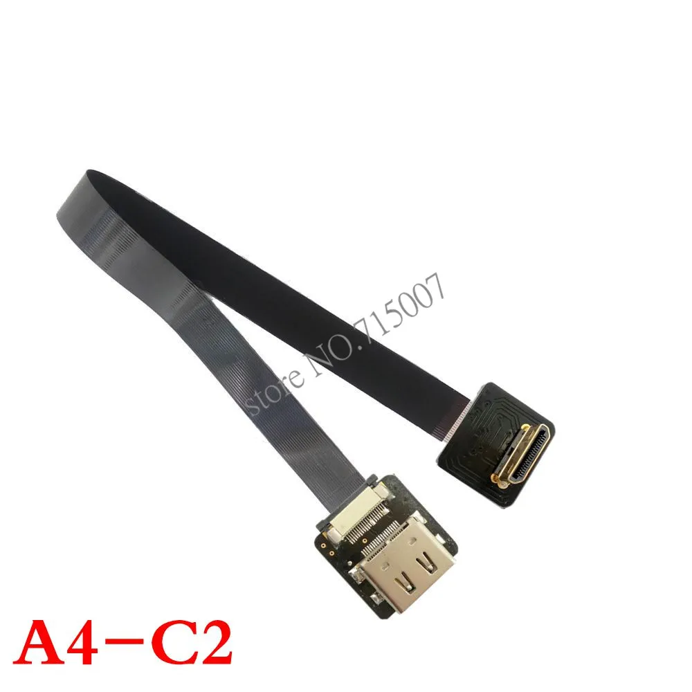 FPV HDMI совместимый с MINI и Micro штекер под углом 90 градусов t FPC плоский кабель для