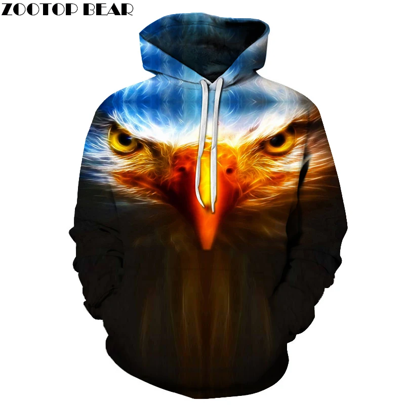 

Eagle 3D Mens Hoodies 2018 Hoody Cloth for Men Animal Prints Hoodie Winter Sweatshirts Men Fashion Street Style Pullover ZOOTOP