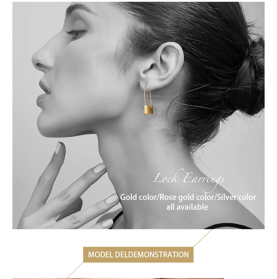 Enfashion серьги с замком висячие серьги роза серьги золотистого цвета из нержавеющей стали висячие серьги для женщин ювелирные изделия Brinco