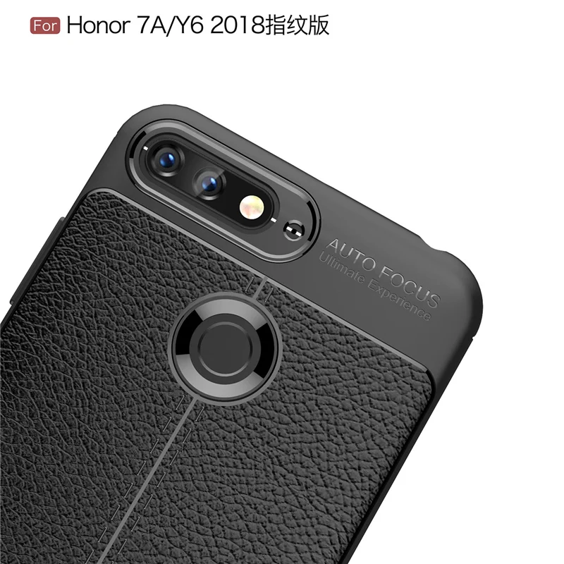 Для Huawei Honor 7A DUA L22 чехол личи стрии Мягкий ТПУ силиконовый накладка из ПУ кожи для
