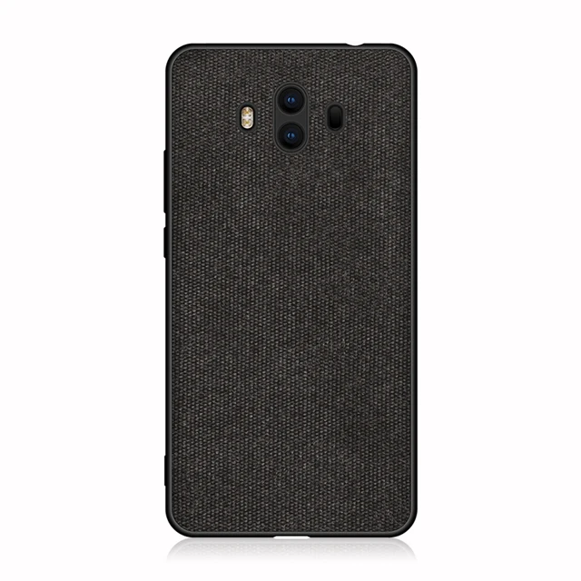 Black Чехол на huawei mate 10, мягкий чехол из ТПУ с краями, холщовая задняя крышка, модный тканевый чехол для huawei mate 10 mate 10 Pro, чехол s, новинка - Цвет: Black