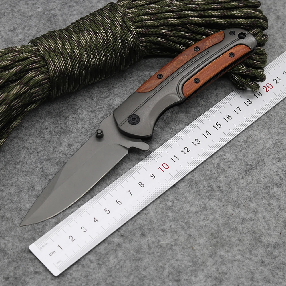 NEW Camping Hunting Folding Knife 440C Blade Tactical Survival Pocket Steel+wood Handle Utility Outdoor Hand Tools | Инструменты