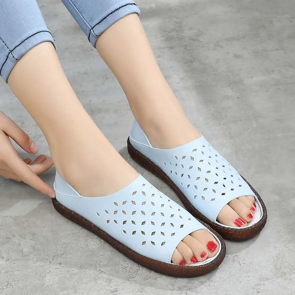 Женские туфли сандалии с открытым носком SAGACE однотонные удобные синие