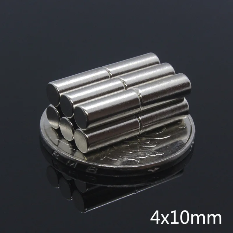 50 шт. дисковый магнит 4x10 мм N35 Круглый цилиндр Сильный диск NdFeB редкоземельный 4*10