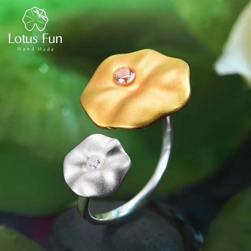 Lotus Fun реальные 925 пробы серебро натуральный драгоценный камень ручной работы