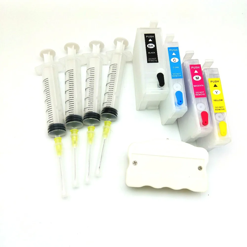 Einkshop T34 34 XL чип resetter+ 4 шт. WF3725 пустой многоразовый картридж без чипа для Epson WF3725 WF3720 WF-3720DWF