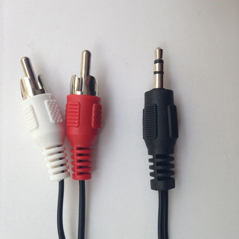 Aux аудио кабель 1 м 3 5 мм стерео к 2 RCA Y образный для ПК DVD TV VCR динамиков камеры видео