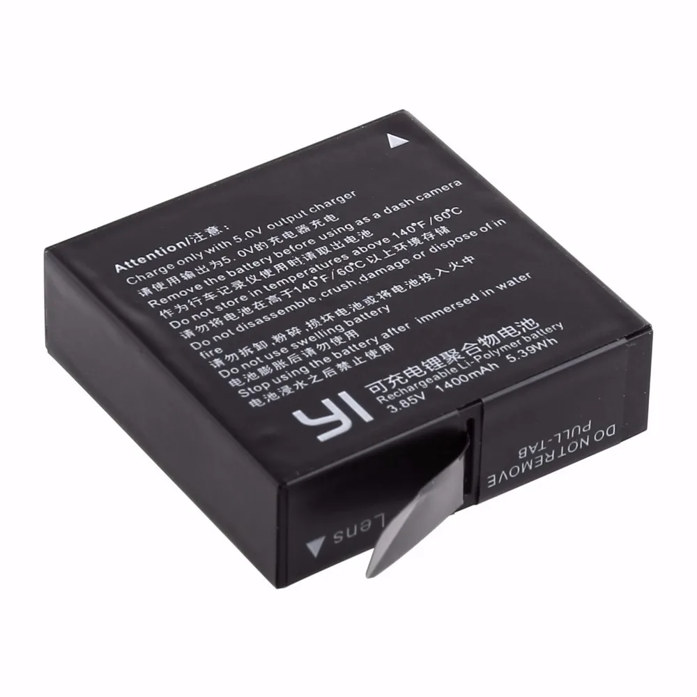 Original 4pcs xiaomi yi 4K battery + USB Dual charger bateria Yi 4k For 2 Xiao Camera Accessories | Электроника
