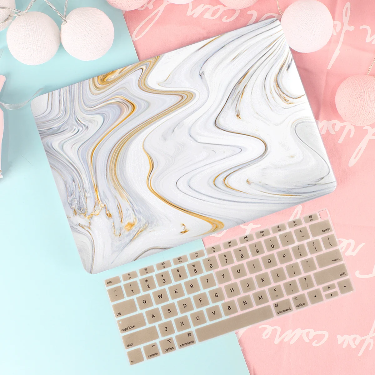 Модный Твердый чехол с мраморным принтом+ Пылезащитная заглушка для Apple MacBook Pro retina 12 13 15 Touch Bar& Air 13