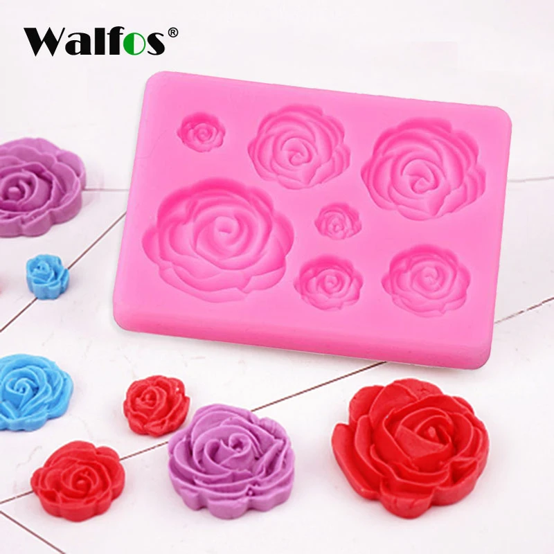 WALFOS Sugarcraft силиконовая форма в виде цветка розы помадка форма для торта шоколадная форма для торта свадебные украшения торта инструменты