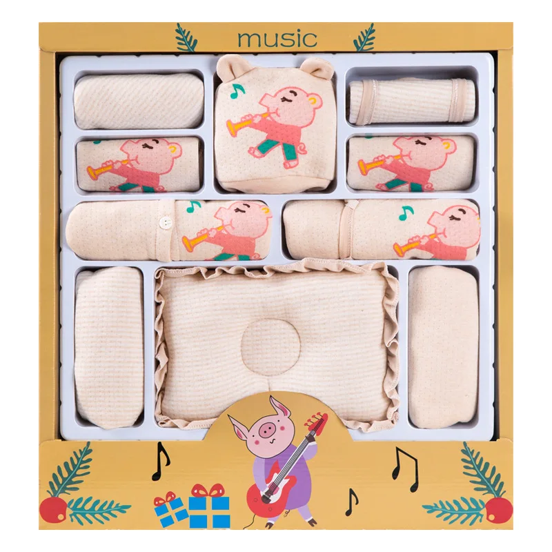 Pillow Gift Box 2 От 0 до 1 года, Одежда для новорожденных мягкий хлопковый комплект одежды для маленьких мальчиков и девочек, одежда для младенцев с героями мультфильмов Подарочный комплект для новорожденных, 3 цвета - Цвет: Pillow Gift Box 2