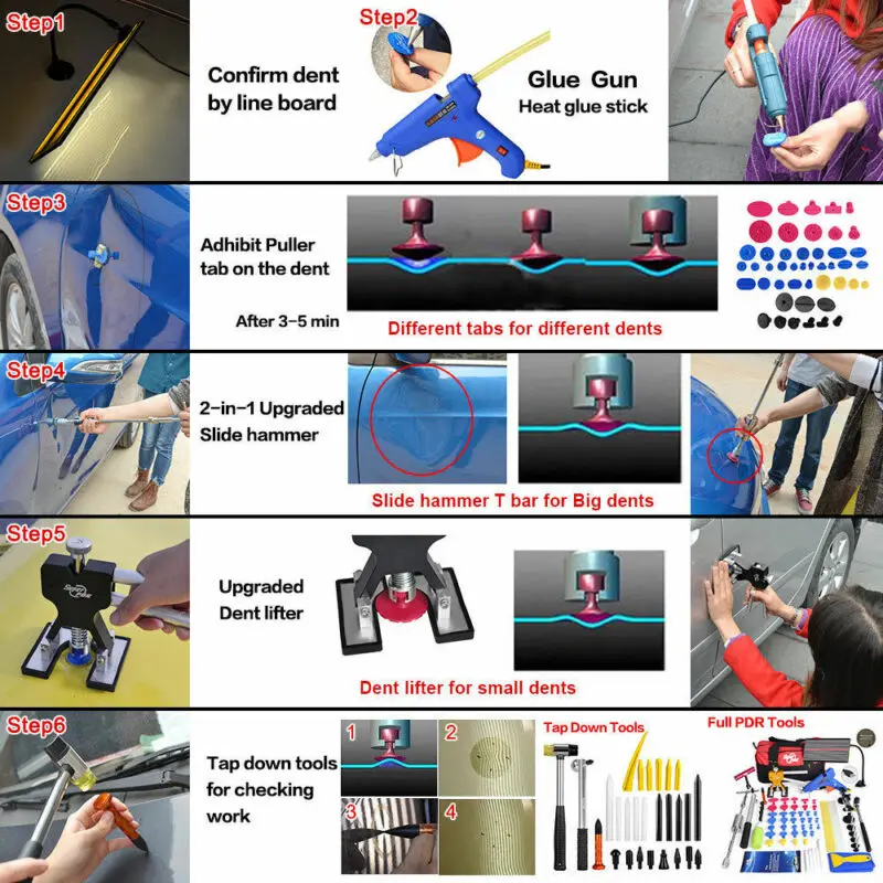 

PDR Tools 20W Hot Melt Glue Gun with 7mm 20pcs Glue Stick Industrial Mini Guns Adhesive Tools Dent Removal Tools