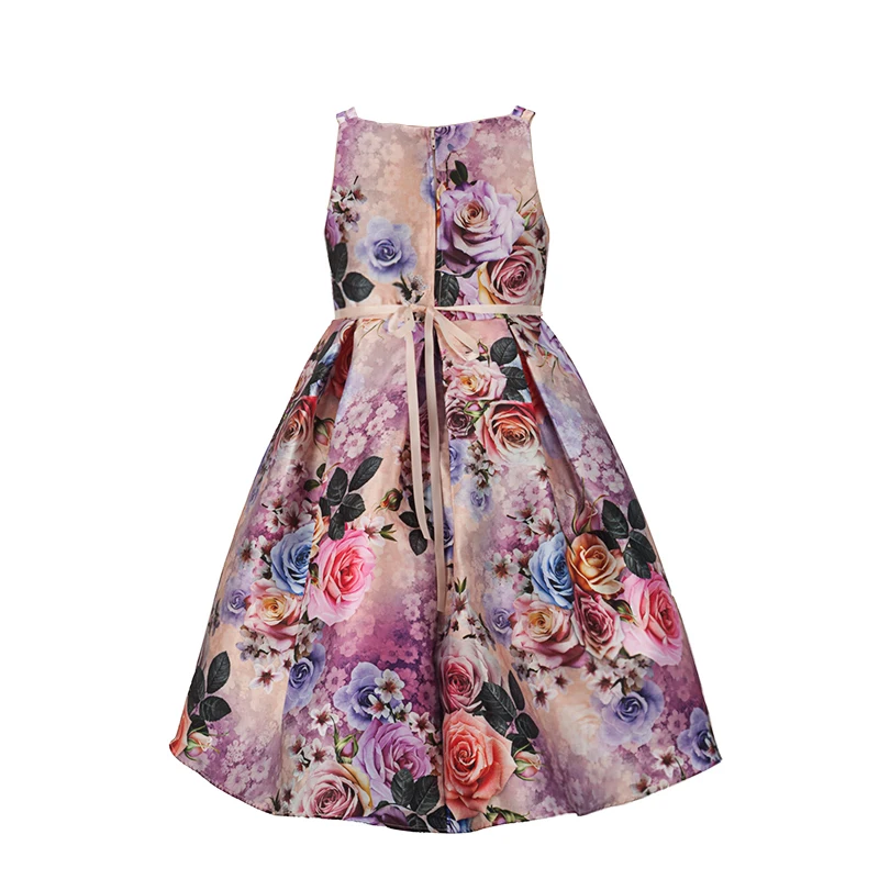 Yatheen Little Girls 2-6x Floral-Print Beading Hi-Low Dress Father Daughter Dancing Party Dresses | Детская одежда и обувь
