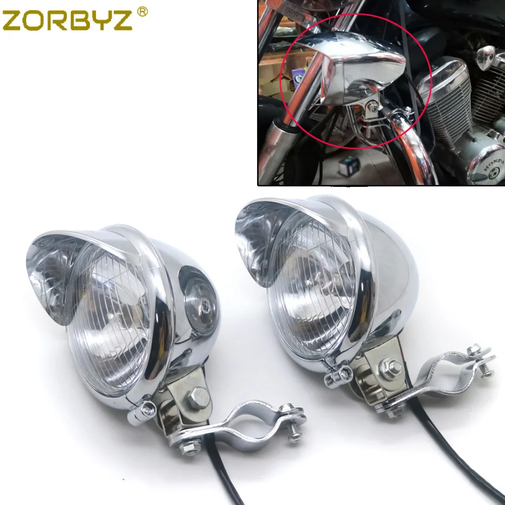 ZORBYZ мотоциклетная хромированная противотуманная фара с рулонной клеткой для