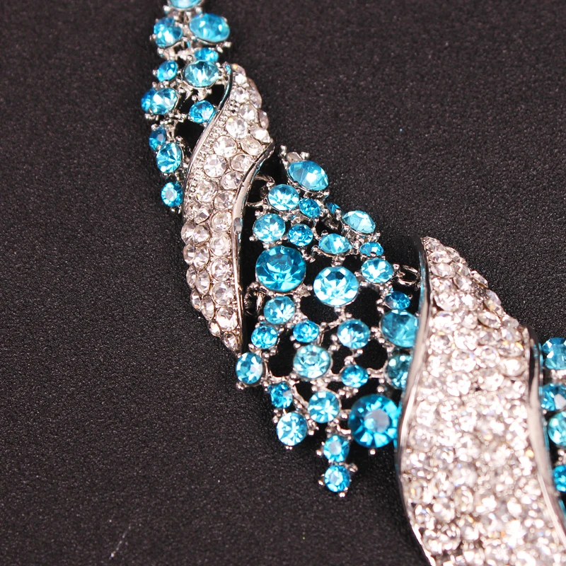 Роскошные хрустальные индийские свадебные ювелирные наборы серьги Африканский