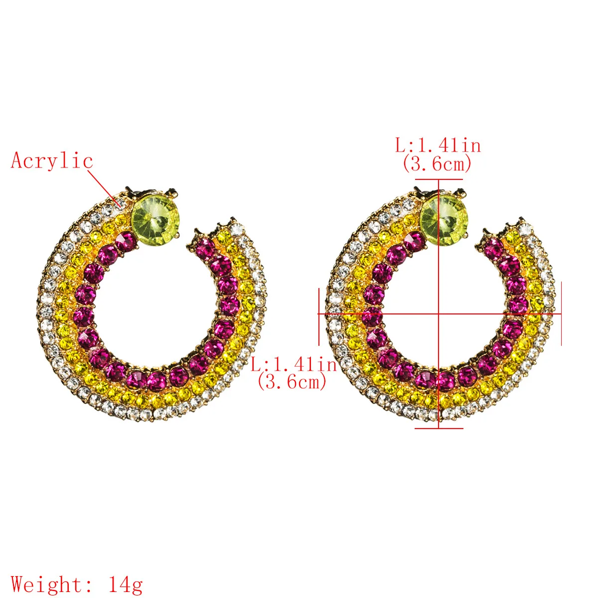 2019 New Design Rhinestone Acrylic Dangle Earrings For Women Jewelry Vintage Ethnic Collection Accessories | Украшения и
