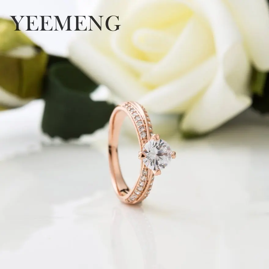 Женское Двухрядное кольцо YEEMENG модное Золотое с фианитом для свадьбы и