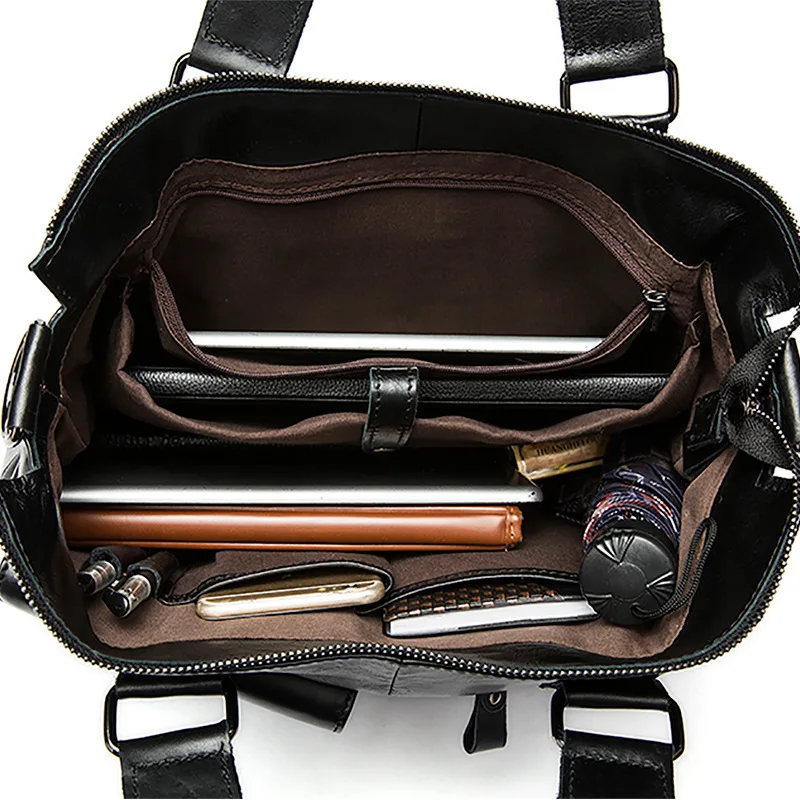 Briefcase Messenger Bags Man Shoulder Bag Postman Male Handbags Genuine Leather Men's Vintage Business Computer | Багаж и сумки