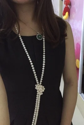 Eternal wedding Women Gift word 925 Sterling real natural big Cano Cindy [love] freshwater pearl necklace | Украшения и