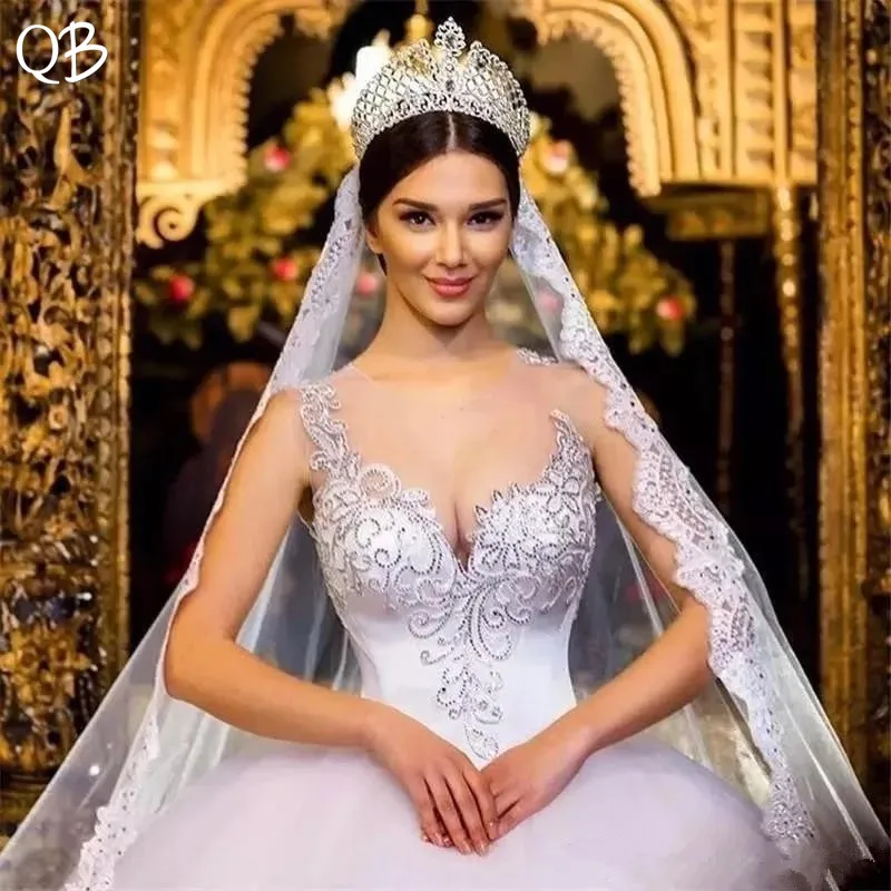 Свадебные платья на заказ 2019 бальное платье пышное Тюлевое кружевное с