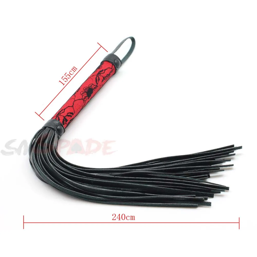 Красные кружевные кнут flogger секс порка для пар кожа PU хвосты кнута эротические