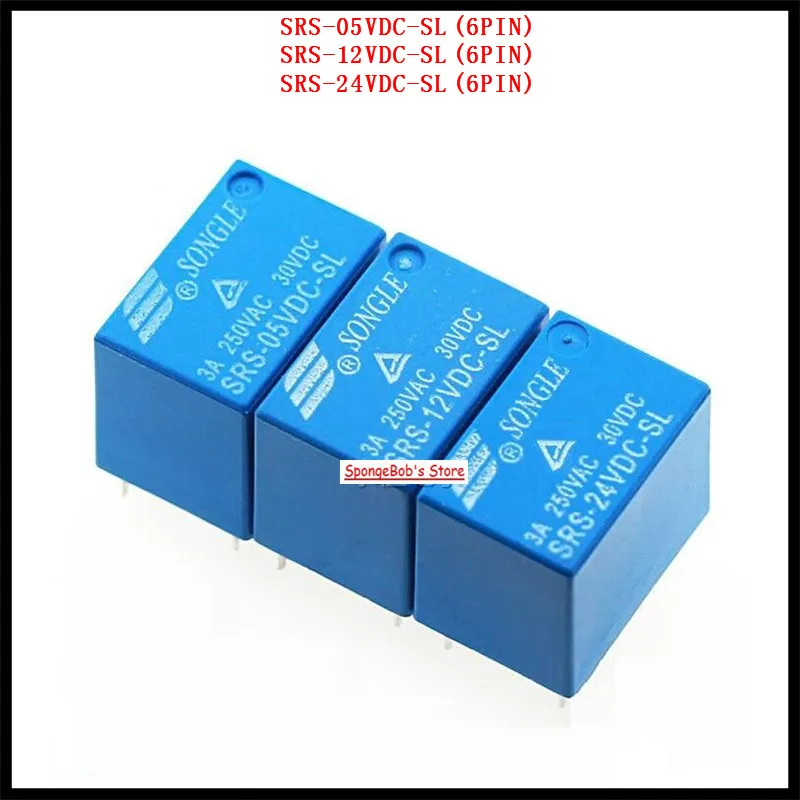 5 шт./лот SRS-05VDC-SL / SRS-12VDC-SL SONGLE Power Relay 6Pins 5V 12V 24V 4100F