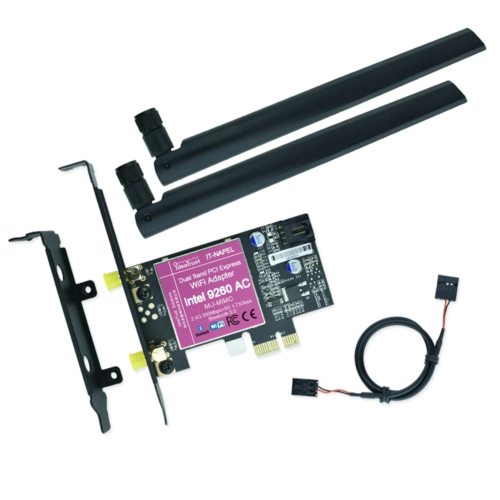 Solution B IT-NAPEL-9260AC Intel 9260 AC 9260AC 9260NGW MU-MIMO Bluetooth 5,0 PCI-E PCIe 1x X1 WiFi карта для настольных ПК PK Intel 7260 7265 - Цвет: Solution B