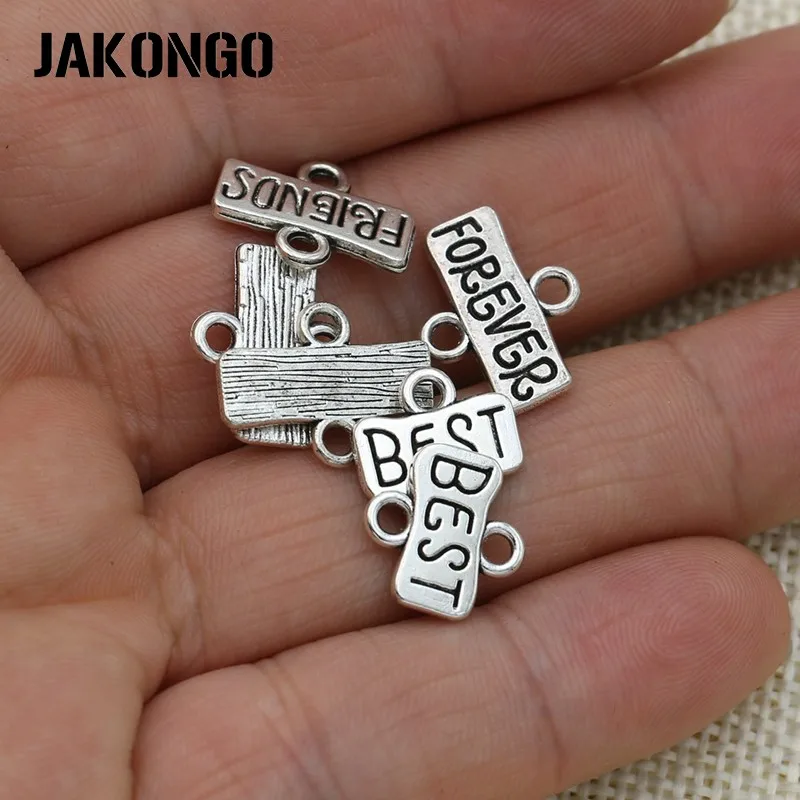 JAKONGO античный посеребренный соединитель Best Friends Forever для изготовления ювелирных