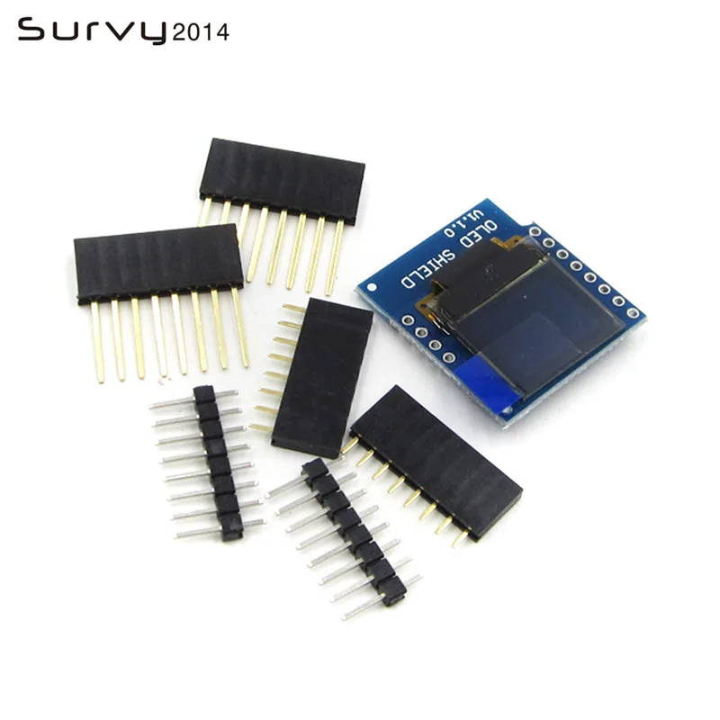 Экран OLED V2.0/V1.0 для Wemos D1 Mini 0 66 дюйма 64X48 IIC I2C Двухкнопочный модуль | Электронные