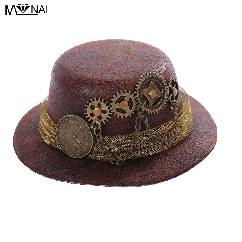 

Steampunk Gear Mini Hat Retro Hair Clip Punk Gothic Headwear Lolita Net Mini Hat Cosplay Party Fancy Dress Accessories