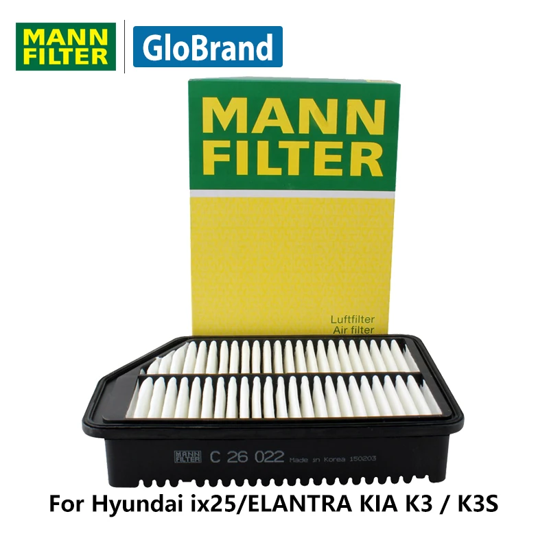 Mannfilter автомобиль воздушный фильтр c26022 для Hyundai ix25/elantra1.6l 1.8l/KIA K3 1.6l/1.8l/k3s 1.6l /2.0l