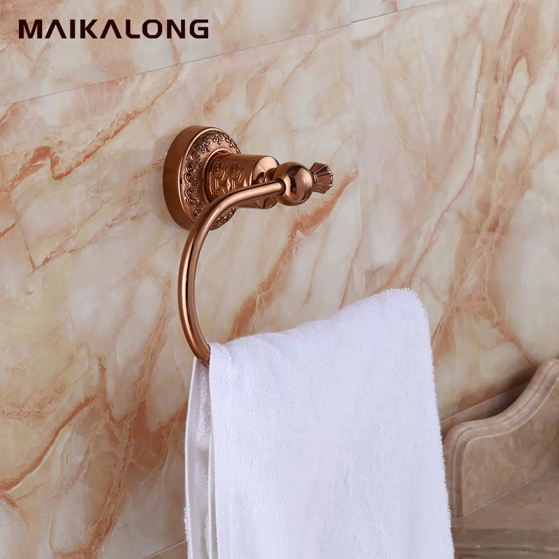rose gold.Wall Mounted Towel Ring Holder Bar Bathroom Accessories | Обустройство дома