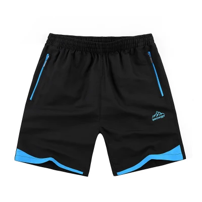 Black With Blue Летние женские спортивные шорты для бега, детские тонкие дышащие быстросохнущие шорты до колена для баскетбола, пляжа - Цвет: Black With Blue