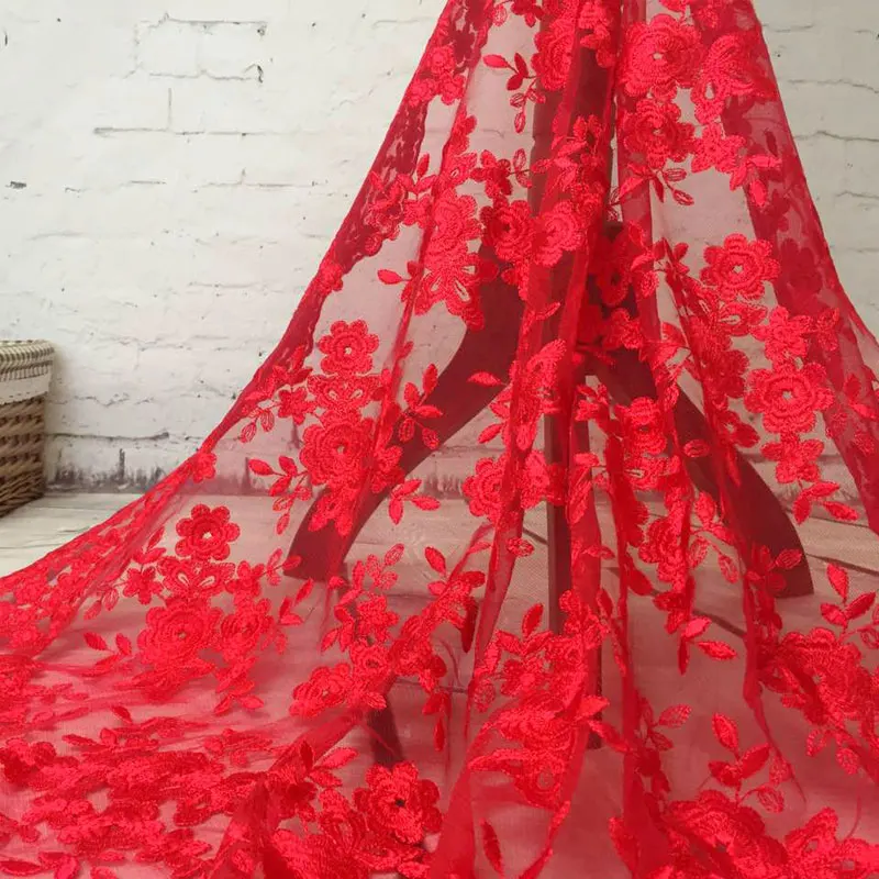 5 ярдов/партия элегантное Тюлевое Сетчатое платье с вышивкой Ярко белая