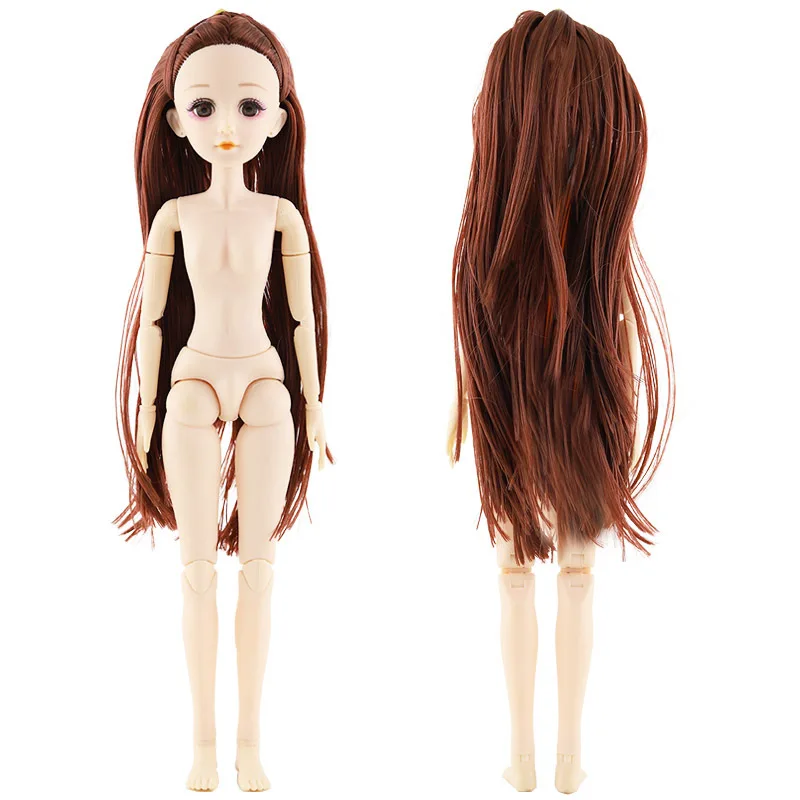 36 см 22 подвижные шарнирные куклы мода 1/4 BJD Обнаженная Кукла тело с длинными шелковыми волосами 3D ресницы Игрушки для девочек