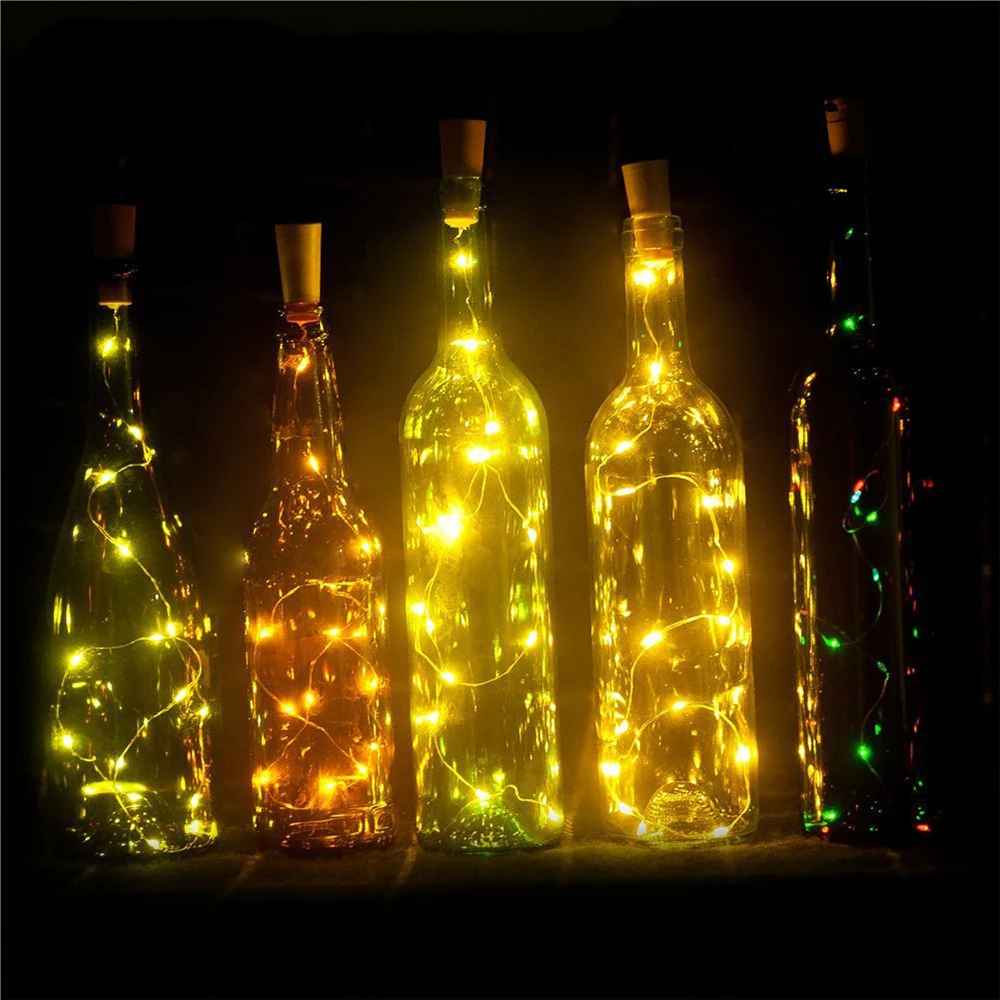 Лампа для бутылки вина 2 м 20LED в форме пробки батарея медная проволока