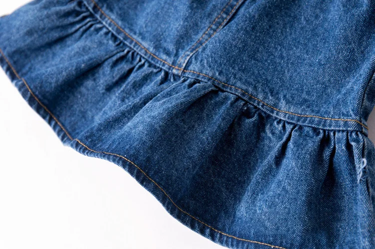 2020 Korean Spring Baby Girl Denim Dress Children Kids Girls Summer Strap Mini Child Clothing Casual with Crown | Детская одежда и