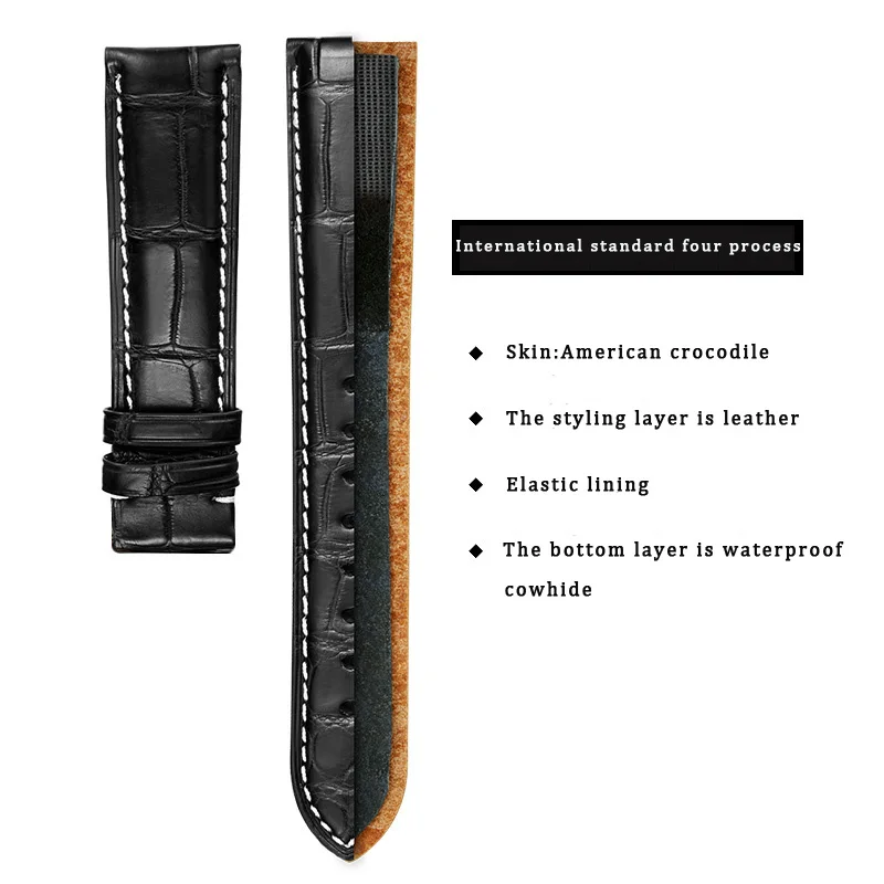 Ремешок DOM из натуральной кожи аллигатора для наручных часов аксессуары мужчин и