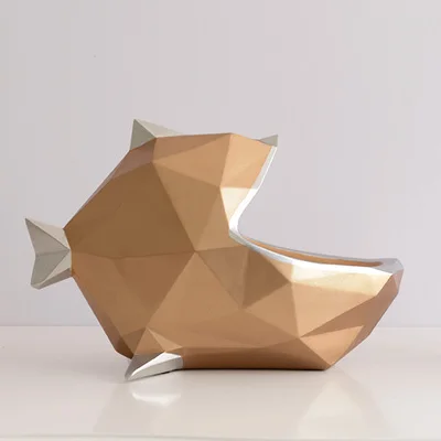 Скандинавский 3D геометрический Многоцелевой большой рот рыба Ключ коробка для хранения смолы ремесло Домашний мусор сухофрукты тарелка животное орнамент Декор - Цвет: style5