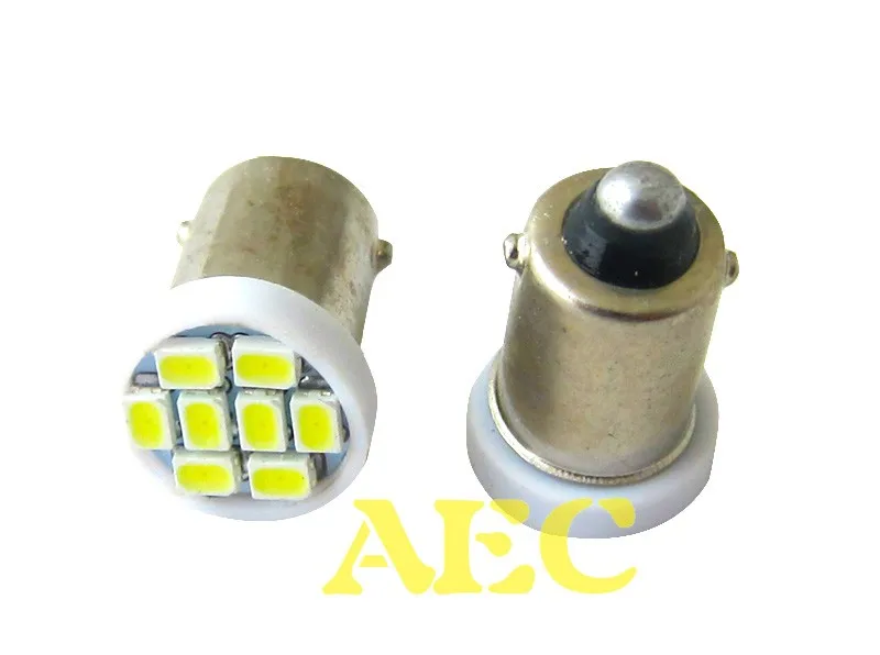 Фото 200 шт. светодиодных ламп BA9S T4W 24V 8 SMD 1206 3020 для грузовиков, 8 светодиодов, автомобильные лампы, индикаторы приборной панели, белые, красные, синие, желтые №1