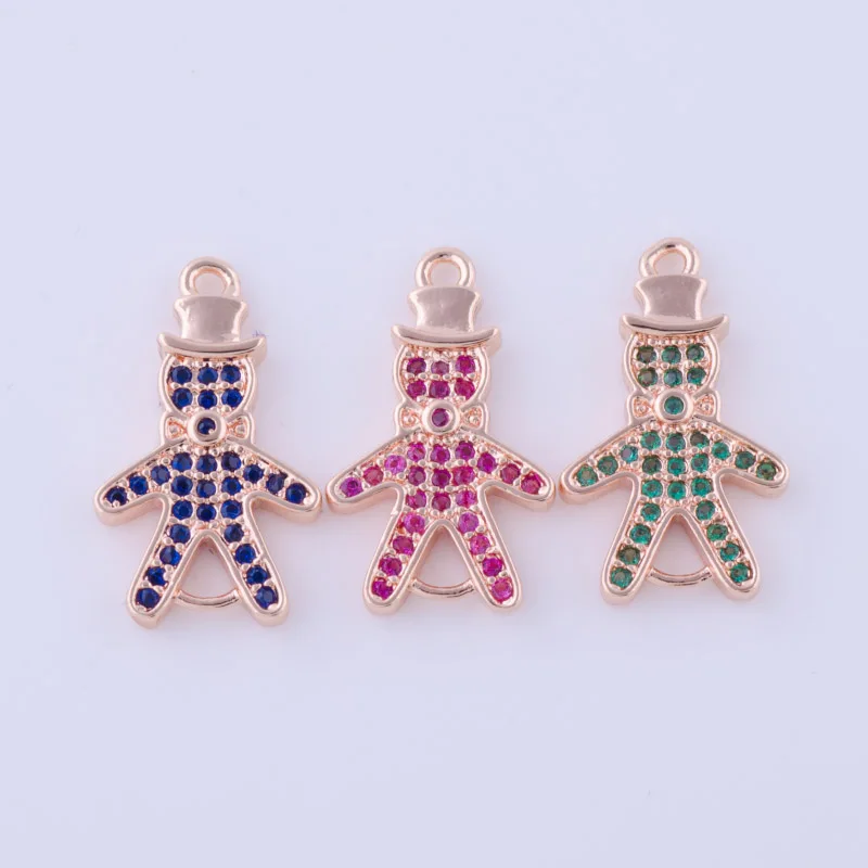 1 шт. медный Металл синий/красный/зеленый горный хрусталь циркон мальчик